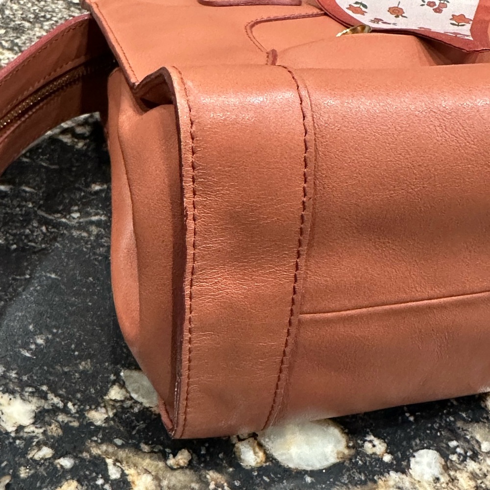 See by chole Coral Pink Leather-Style Satchel with Scarf Accent - Picture 15 of 16